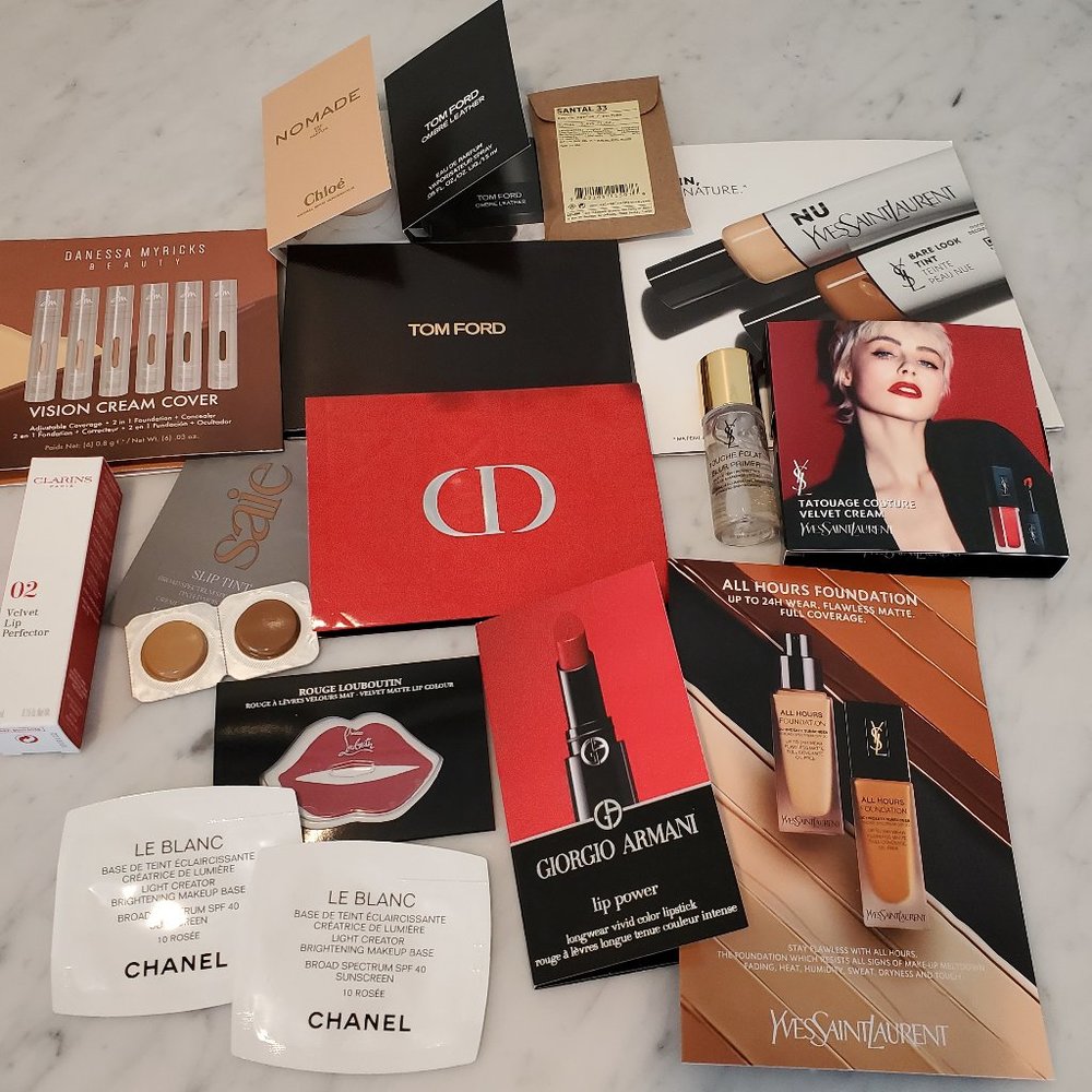Luxury lips, makeup and fragrance – YSL, Tom Ford, Dior, Armani - 17 pieces